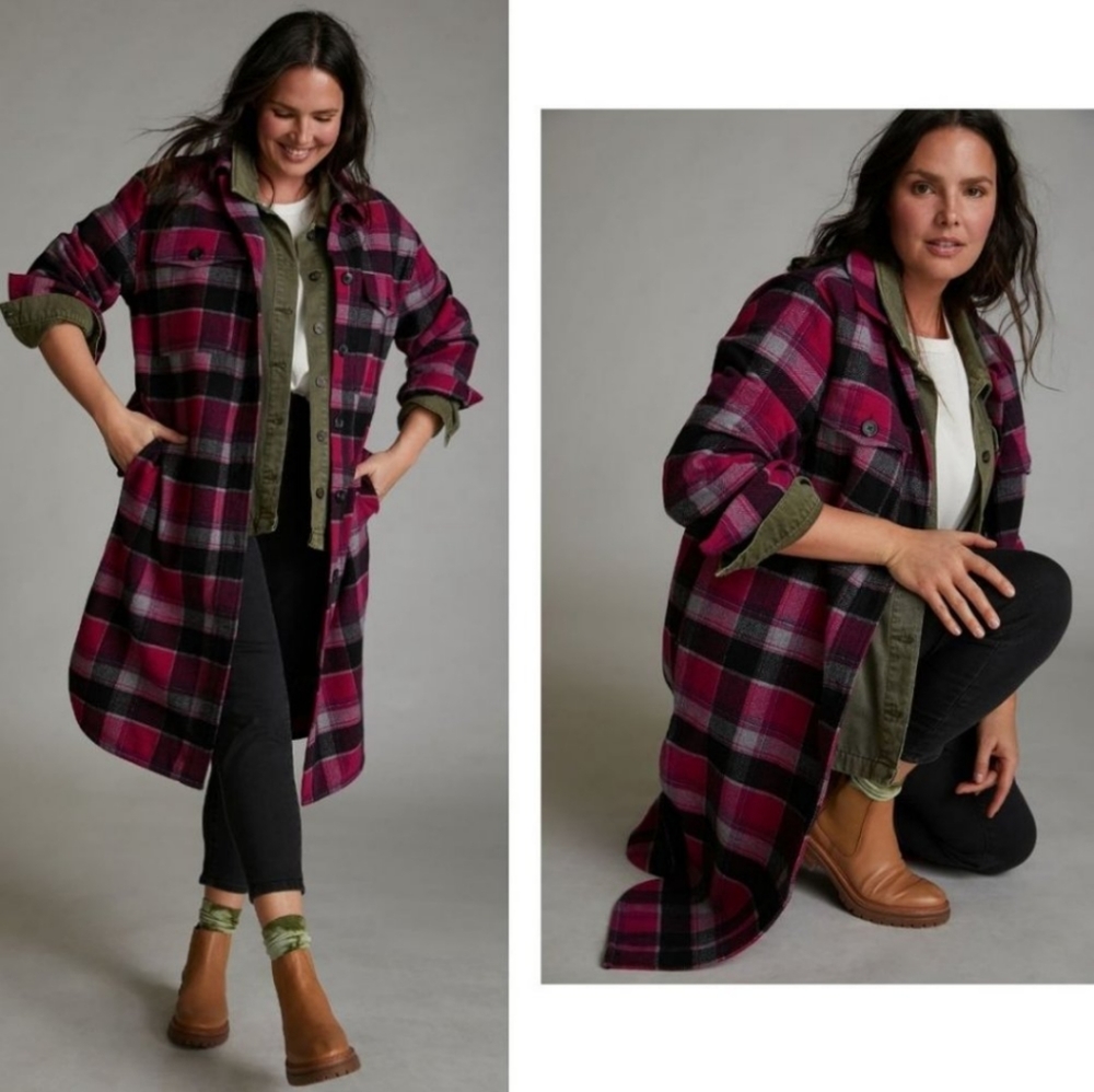 Anthropologie Sanctuary Plaid Cora Shirt Jacket 2X